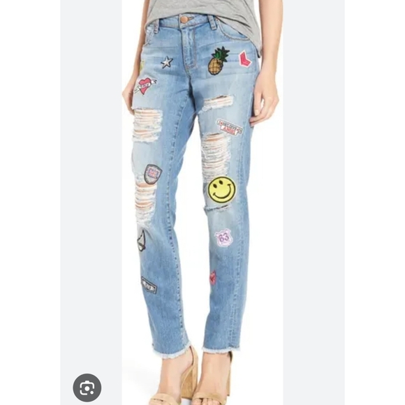 STS BLUE TOMBOY SKINNY SLOUCH PATCH JEAN SIZE 24 LIKE NEW! - Picture 3 of 13